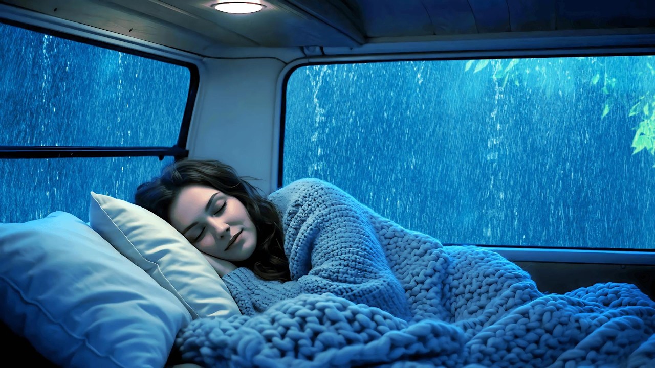 🌩️Calm Rain in a Warm Camper 🚐🌧️ Sleep