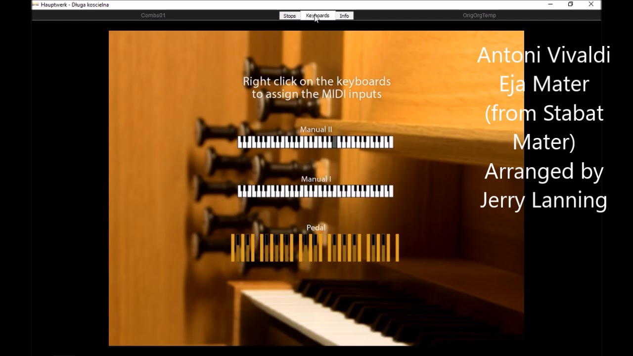 Antoni Vivaldi Eja Mater (from Stabat Mater)  arranged by Jerry Lanning (Hauptwerk Długa koscielna)