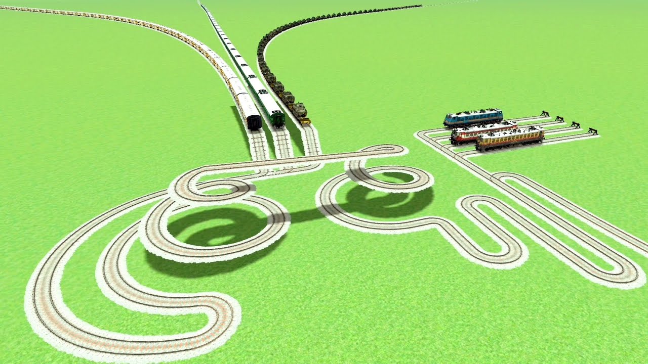 🐍IMPOSSIBLE EIGHT TRAINS CROSSING FACE CIRCLE TRACK RAILROAD 💖RAILWORK BEANG DRIVE