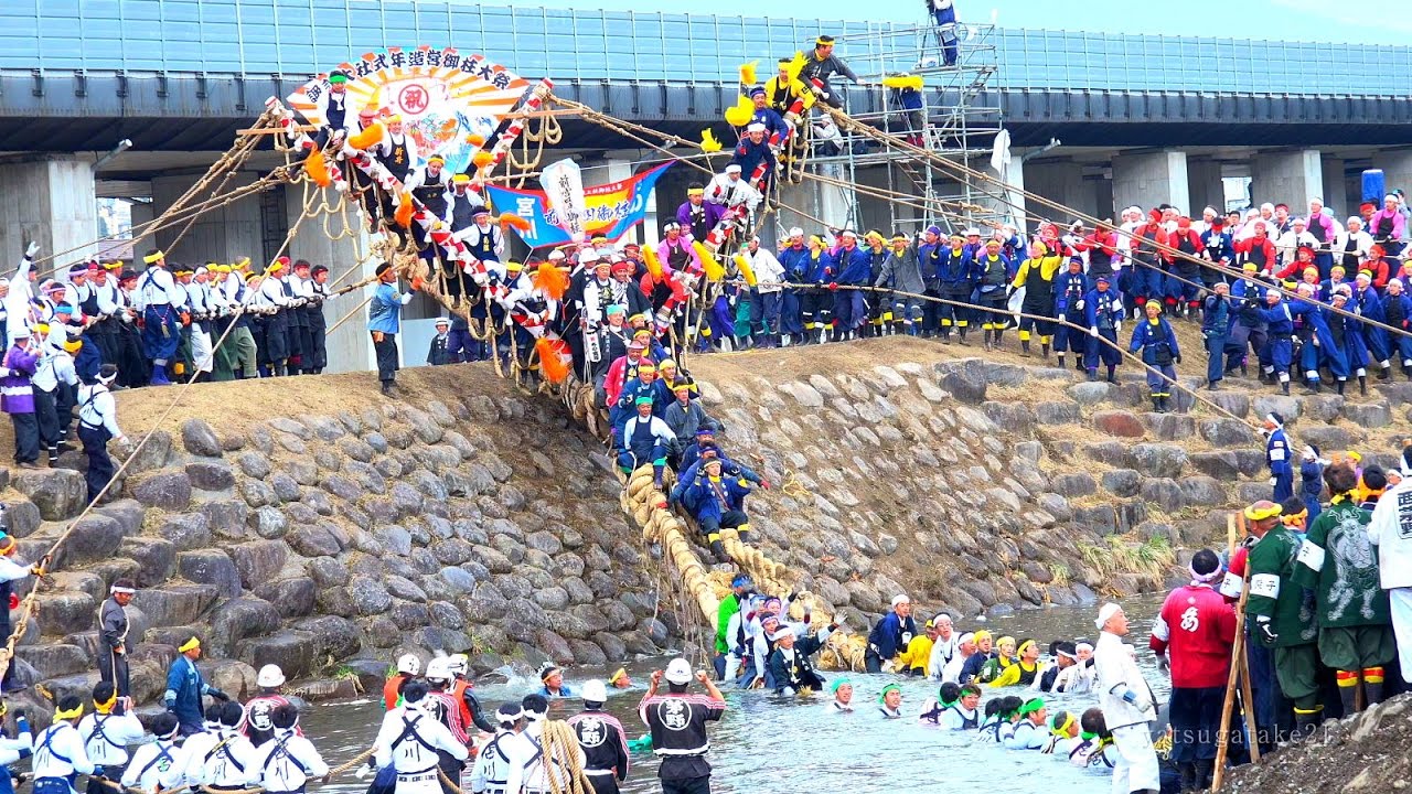 2016年 信州諏訪の御柱大祭4  上社前宮四之御柱御柱祭 　山出し 三日目（川越し）4K映像 Onbashira Festival