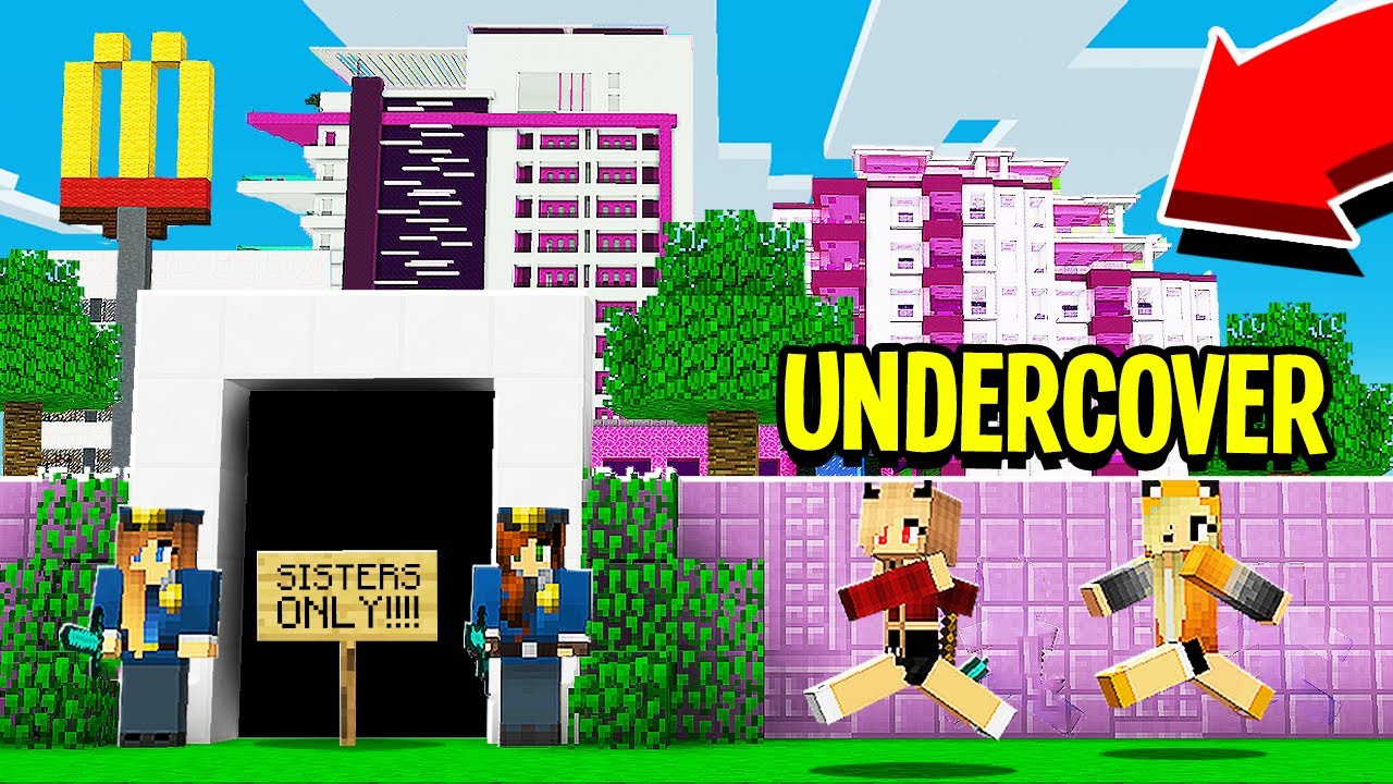 We Found A SISTERS Only City And Snuck In UNDERCOVER! (Minecraft)