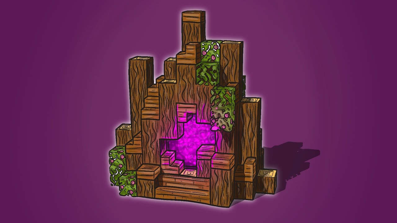 Minecraft: Build a Tree Stump Nether Portal Tutorial [Step by Step]