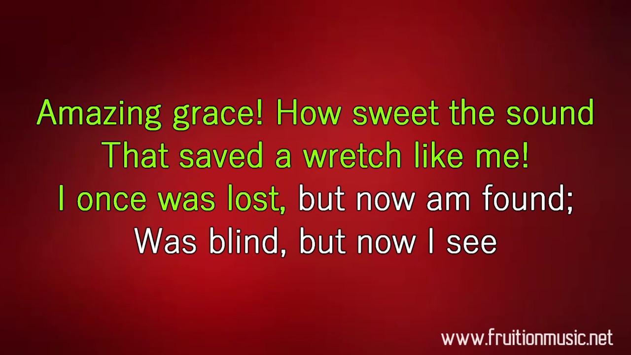 Amazing Grace (Hymn) [D] [Instrumental w/ Lyrics]
