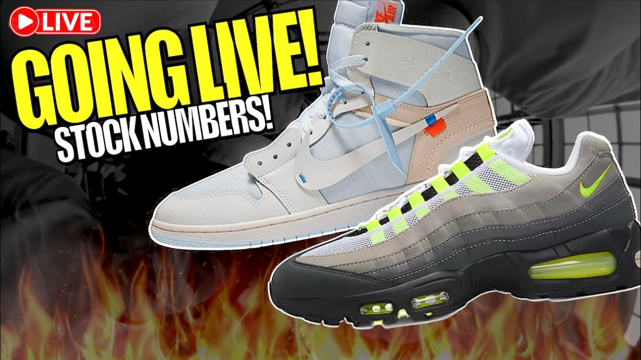GOING LIVE! AIR MAX 95 NEON & JORDAN 1 VIRGIL ABLOH ALASKAS SOON!
