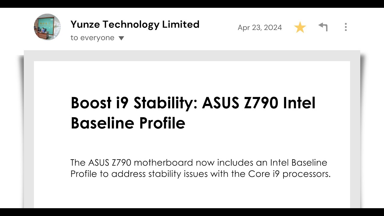 Boost i9 Stability: ASUS Z790 Intel Baseline Profile