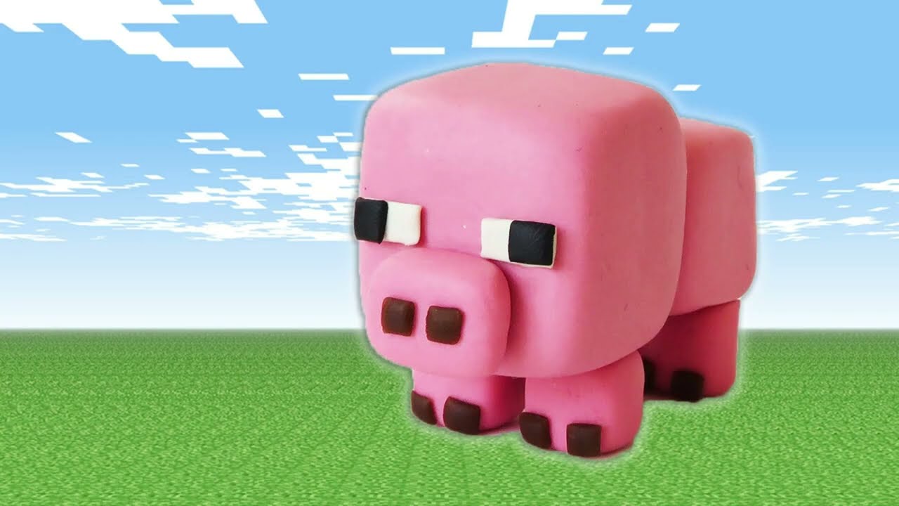 🔴DIY how to make PIG - MINECRAFT - Easy Polymer Clay, Fondant, plastilina Tutorial