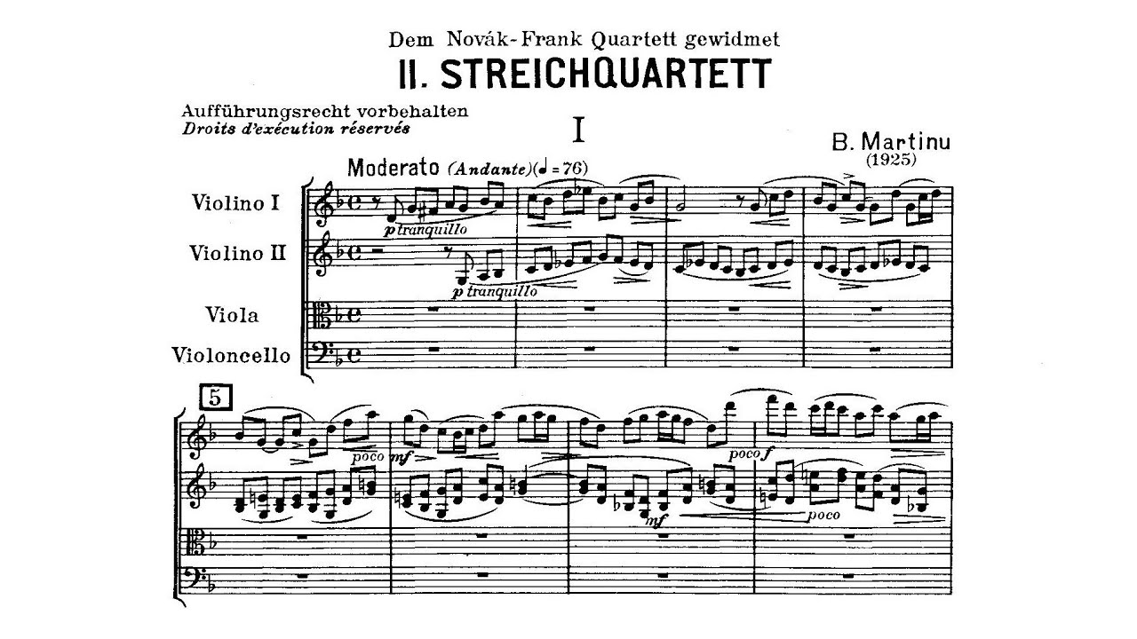 Bohuslav Martinů - String Quartet No. 2, H. 150