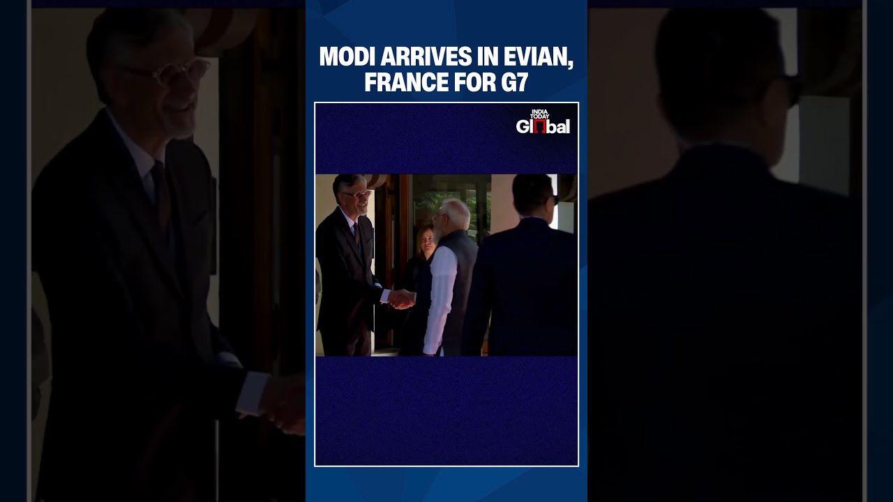 PM Narendra Modi Arrives in &Eacute;vian, France to Attend the 2026 G7 Summit as Partner Nation
