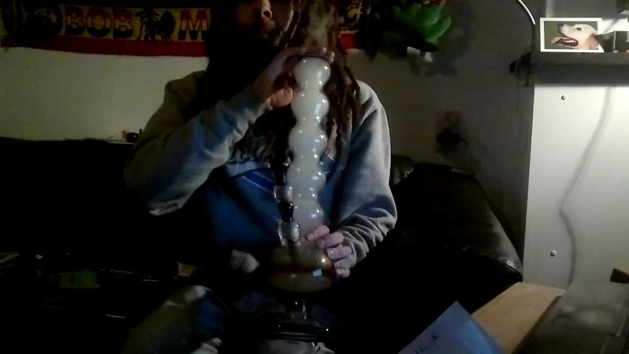 Smoking big hits from the boost bong bubble bong