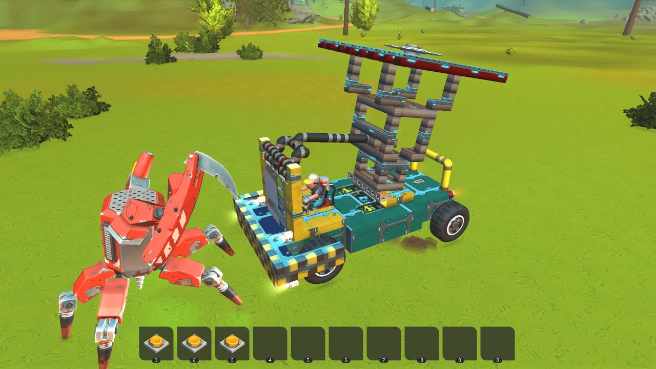 HAMMER : I built a huge hammer to destroy bots - Scrap Mechanic