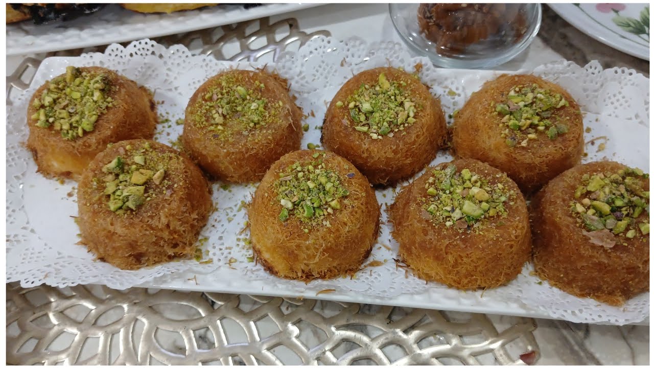 كنافة مقرمش و معلكة مع كريمة لديدة 