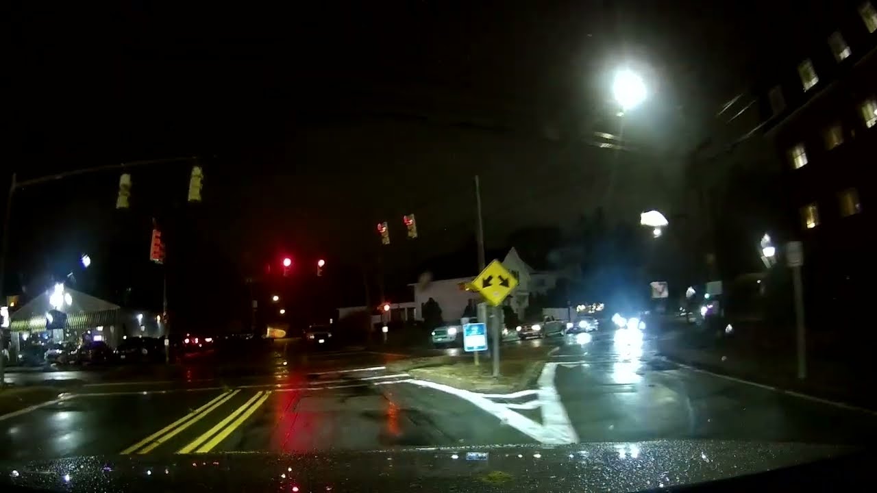 Nighttime drive from Cranston to Johnston, Rhode Island