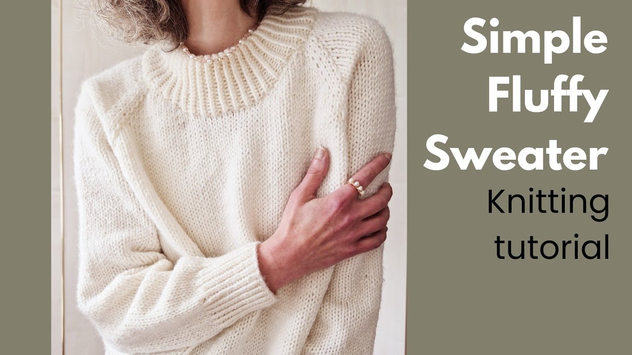 Simple sweater knitting pattern, top-down raglan sweater #raglansweater