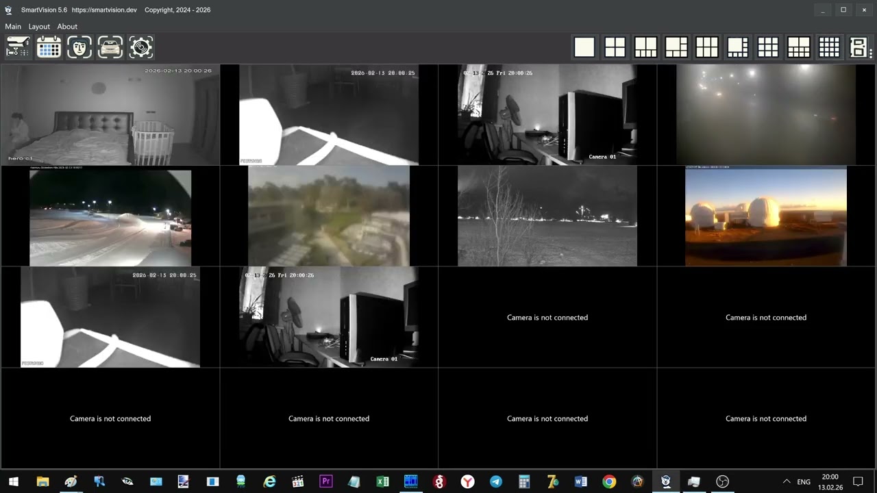 CPU load when viewing 10 IP cameras in SmartVision.