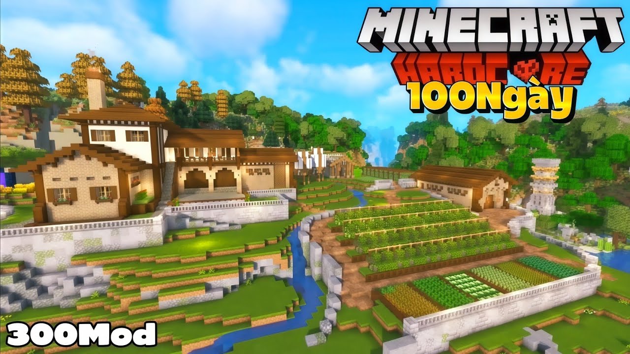 100 Ngày Xây Dựng Trang Trại ẤM CÚNG Trong Minecraft Với 300 Mod!!