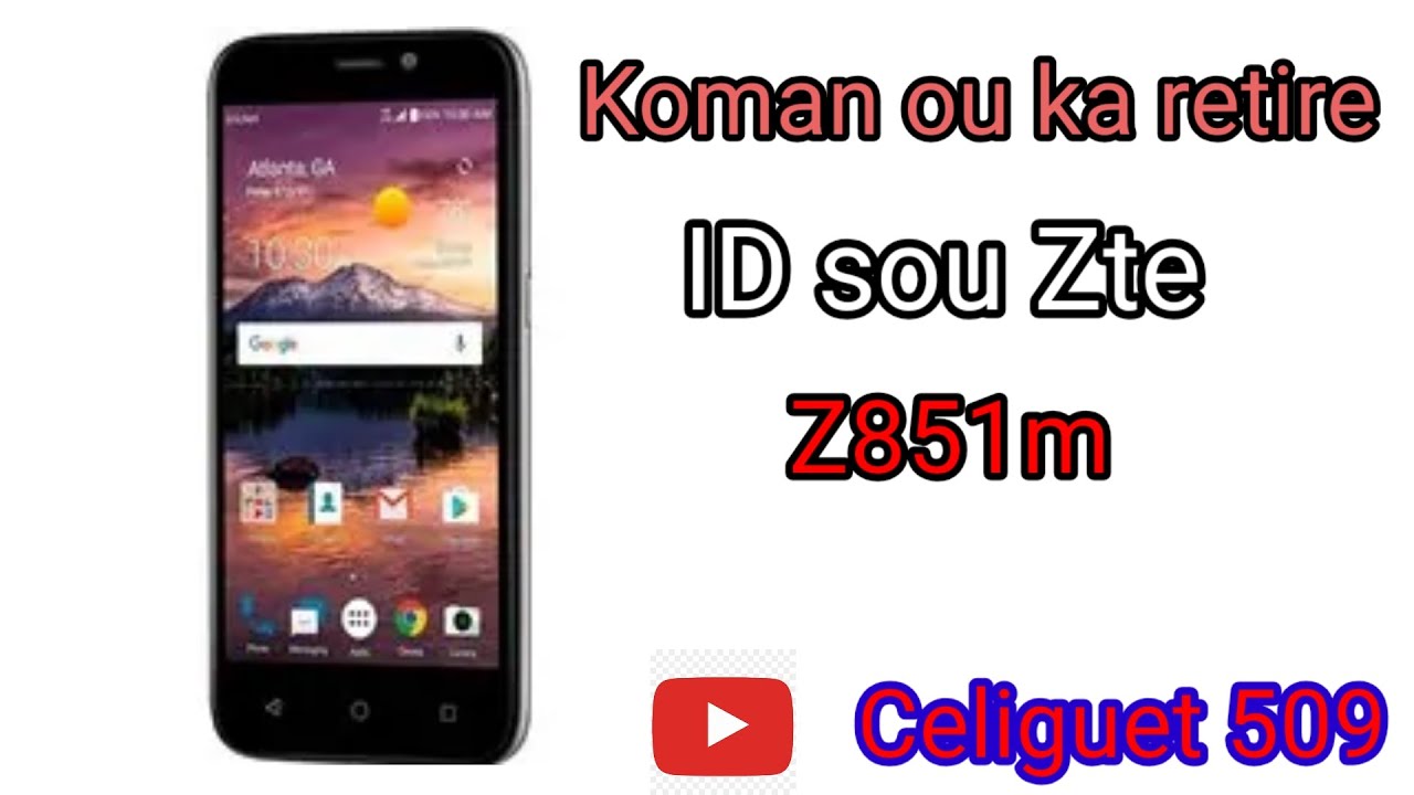 Men koman pou retire Id sou tout telefòn Zte (Z851m) Remove Id
