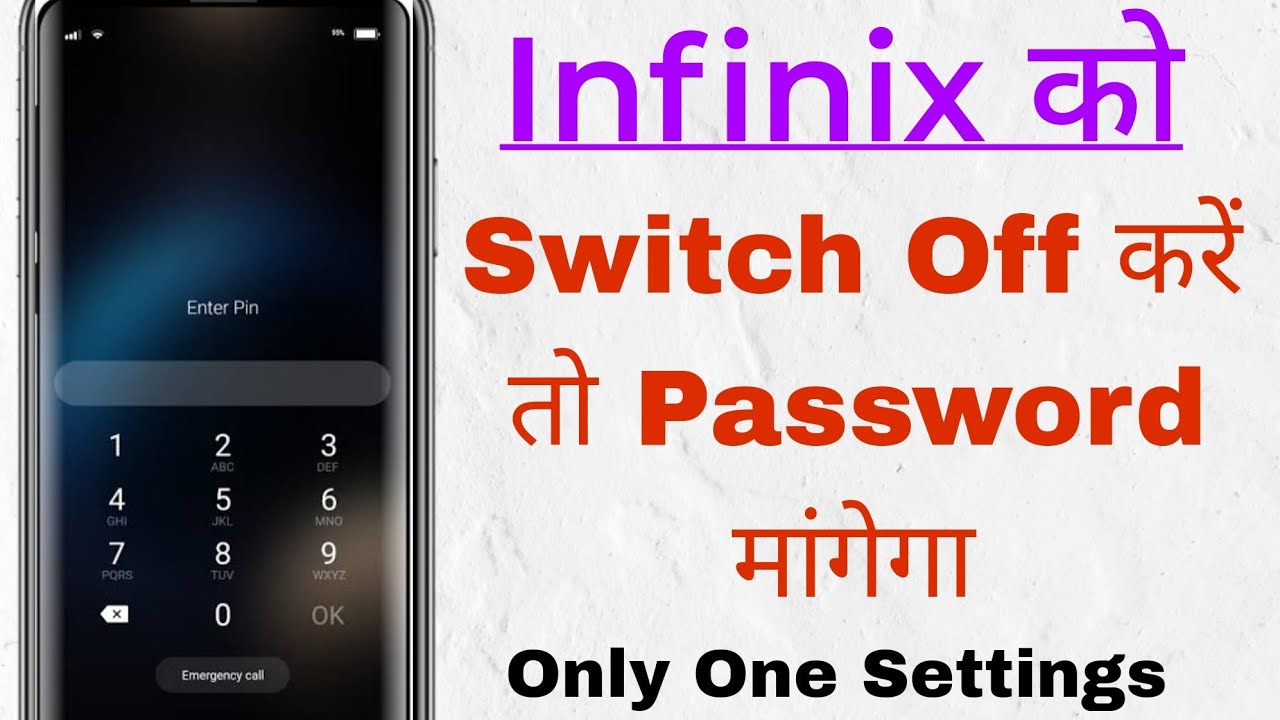 infinix mobile switch off password kaise lagaye / require password to power off infinix mobile
