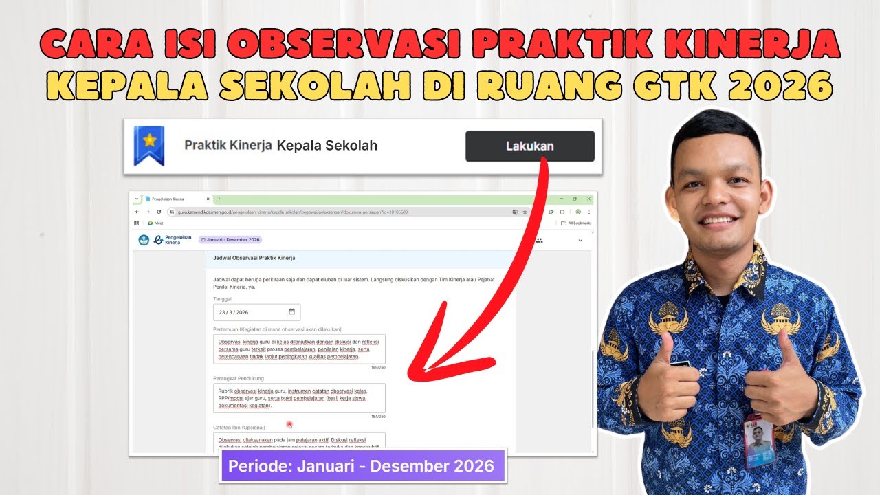 Cara Isi Observasi Praktik Kinerja Kepala Sekolah Di Ruang GTK 2026