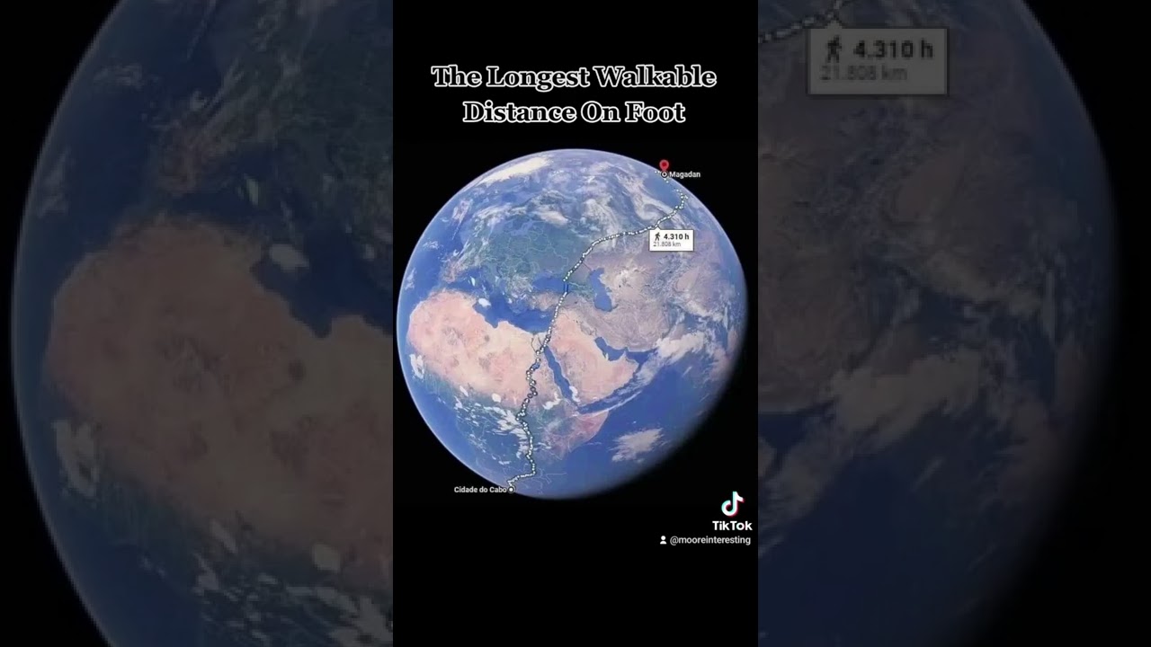 The Longest Walking Distance Without Crossing An Ocean!
