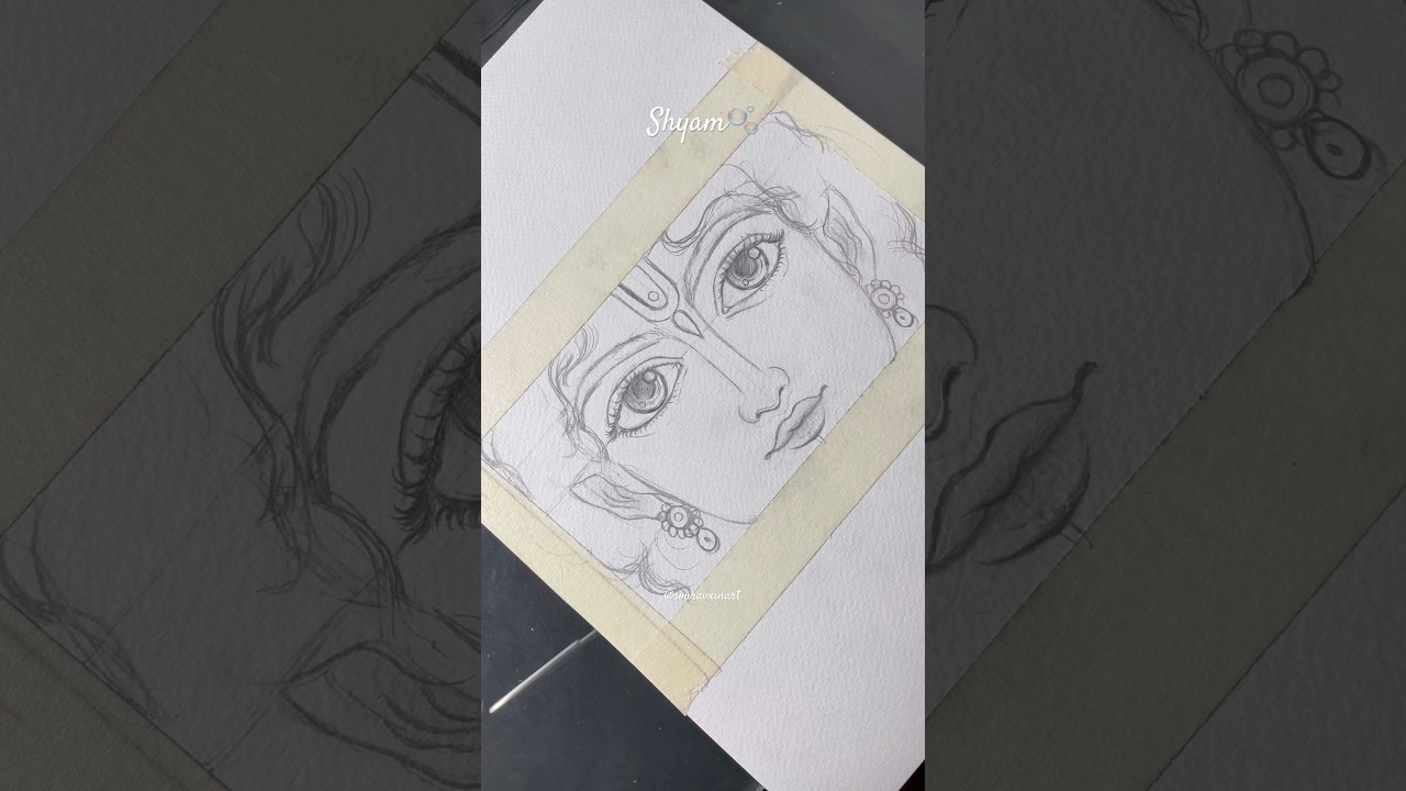 How to draw Krishna eyes very easily  ✍️✨❤️ #krishna #shrikrishna #harekrishna #radhakrishna #art ￼
