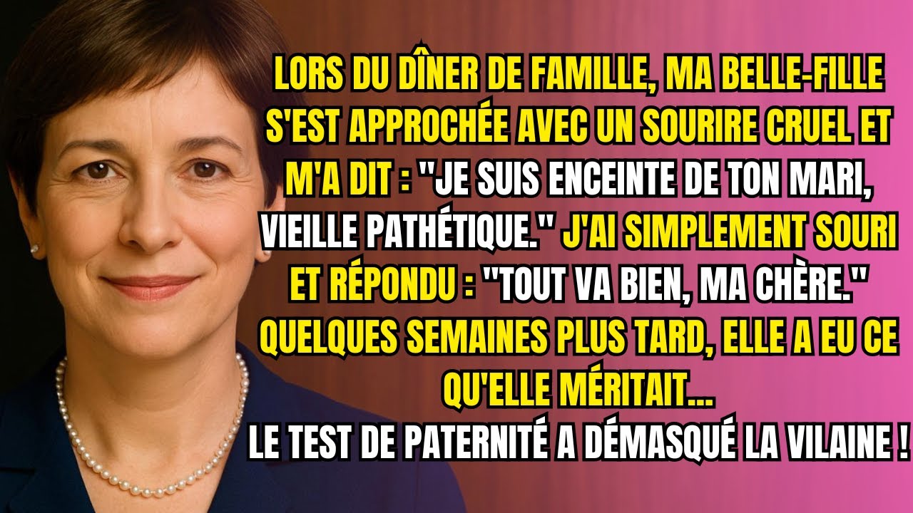Au dîner, ma belle-fille s’est penchée et a dit : “J’attends un enfant… de ton mari.”