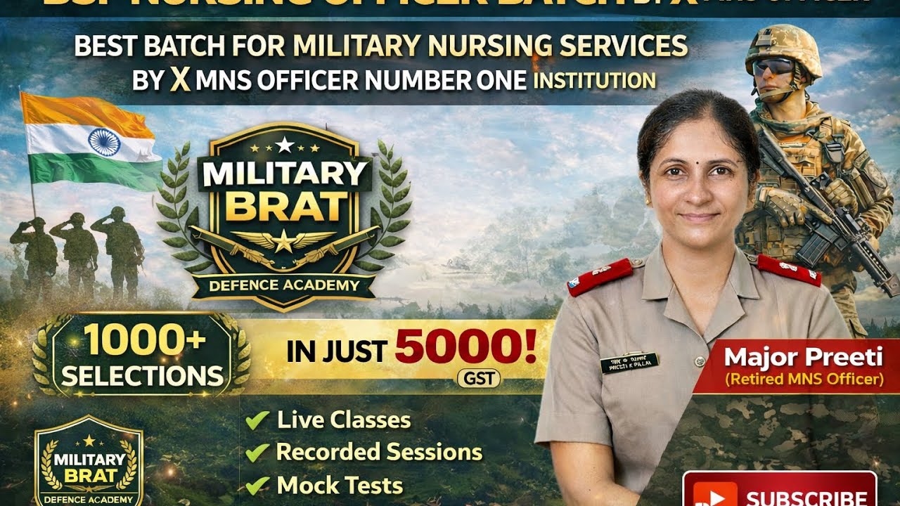 🔥 MNS Nursing Online Classes 2026 | Join Now with Military Brat Defence Academy! 🚑✨ #MNS #MNS2026