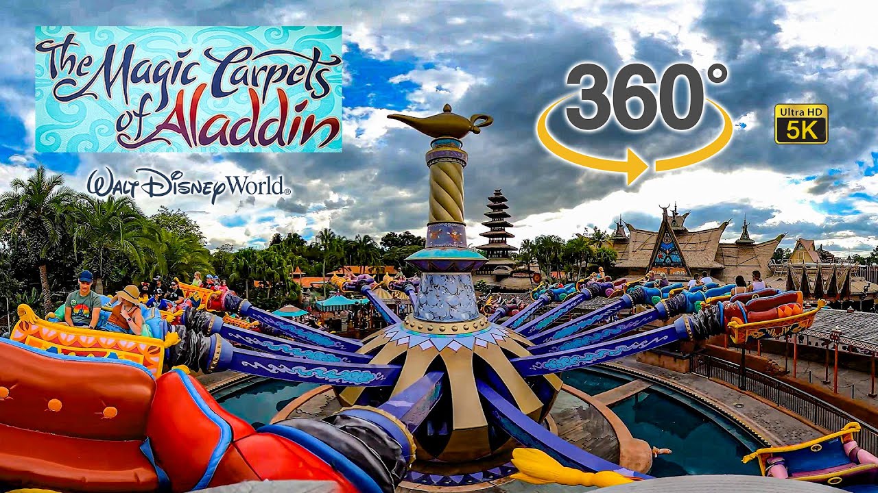 VR 360 5K The Magic Carpets of Aladdin On Ride POV Walt Disney World 2021 09 29
