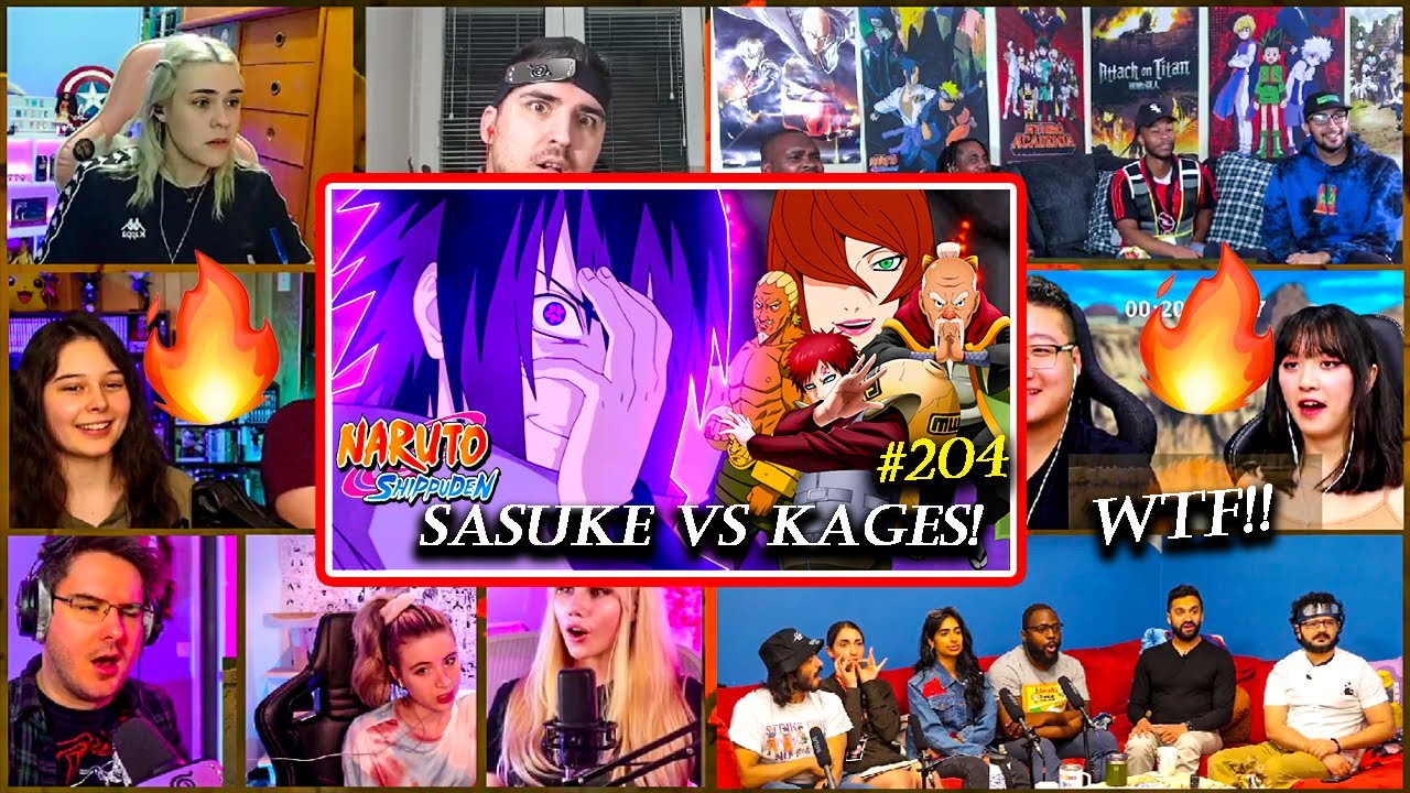 🔥Саске против Каге🤯 Сила Пяти Каге!!😈Shippuden 204 РЕАКЦИИ MASHUP Shippuden Зарубежные реакции
