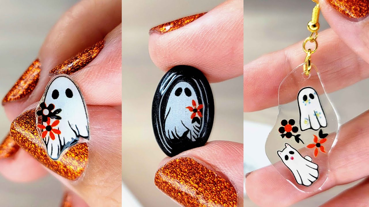DIY Halloween Jewelry: Ghost Earrings with UV Resin