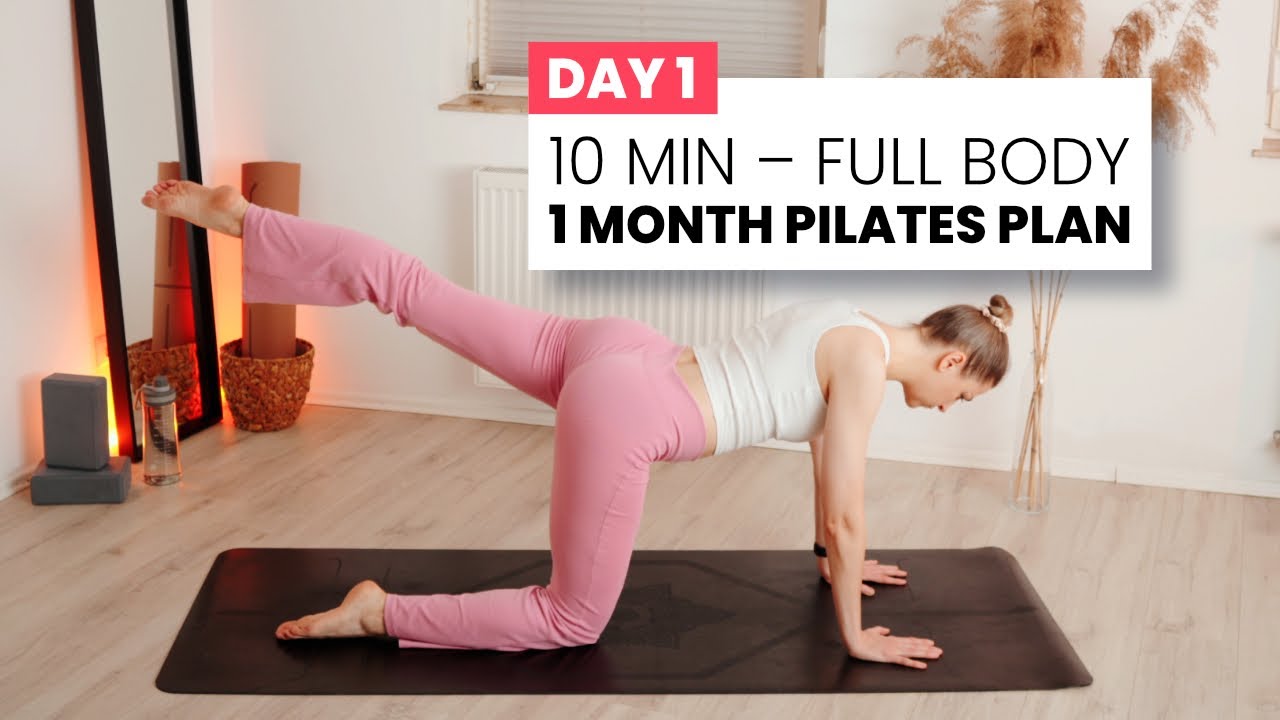 DZIEŃ 1 - MIESIĘCZNY PLAN PILATES | 10 Min Pilates Całe Ciało | Super Początkujący