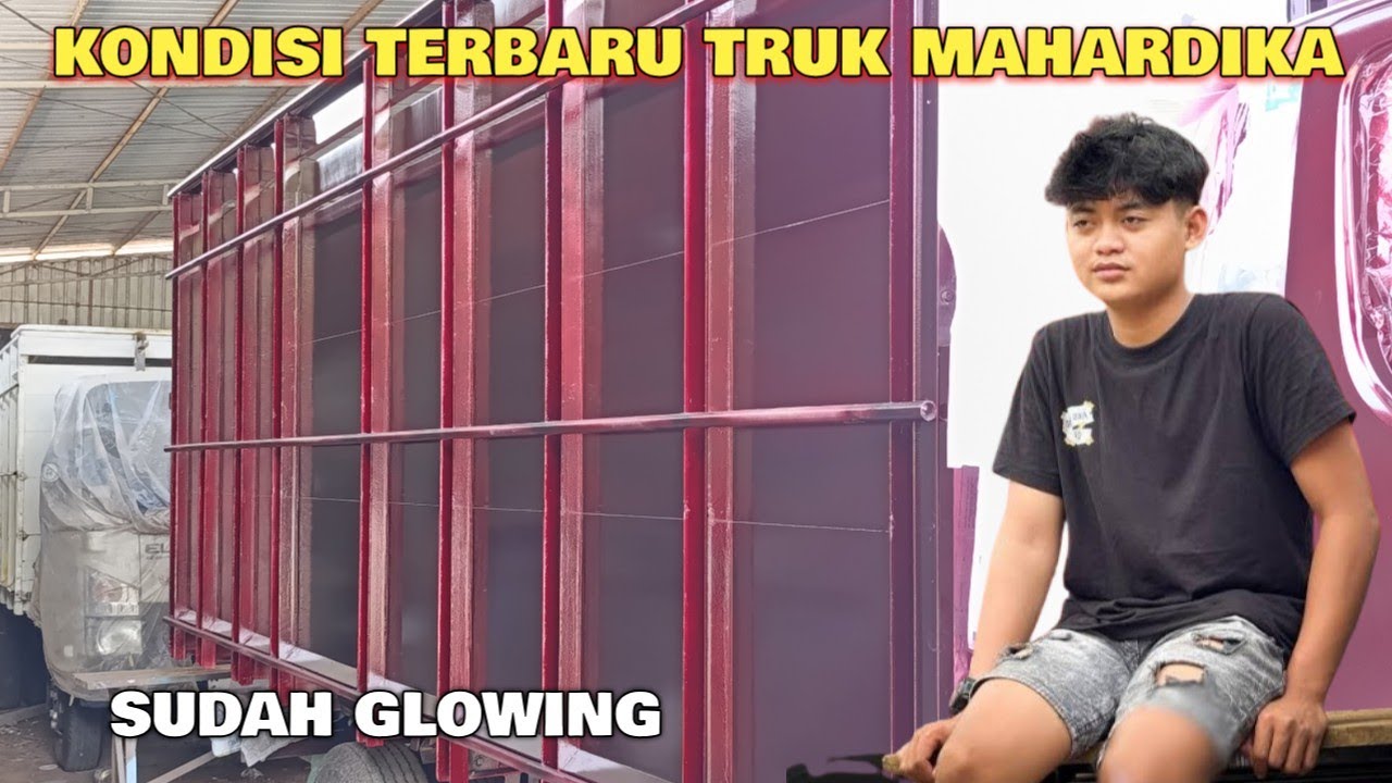 Proses pengecatan truk Mahardika pro di bengkel sumber ekonomi sudah selesai