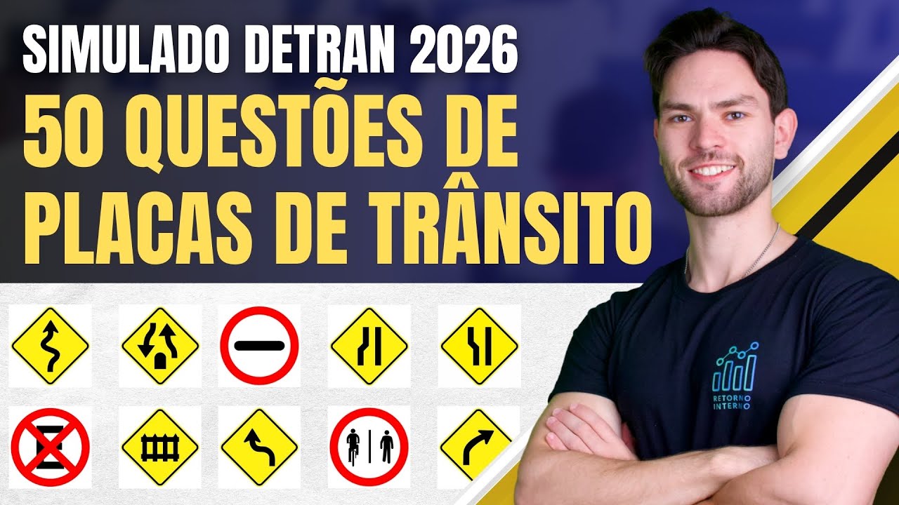 50 Questões PLACAS de SINALIZAÇÃO de TRÂNSITO (Técnica Avançada de Memorização) - Simulado DETRAN