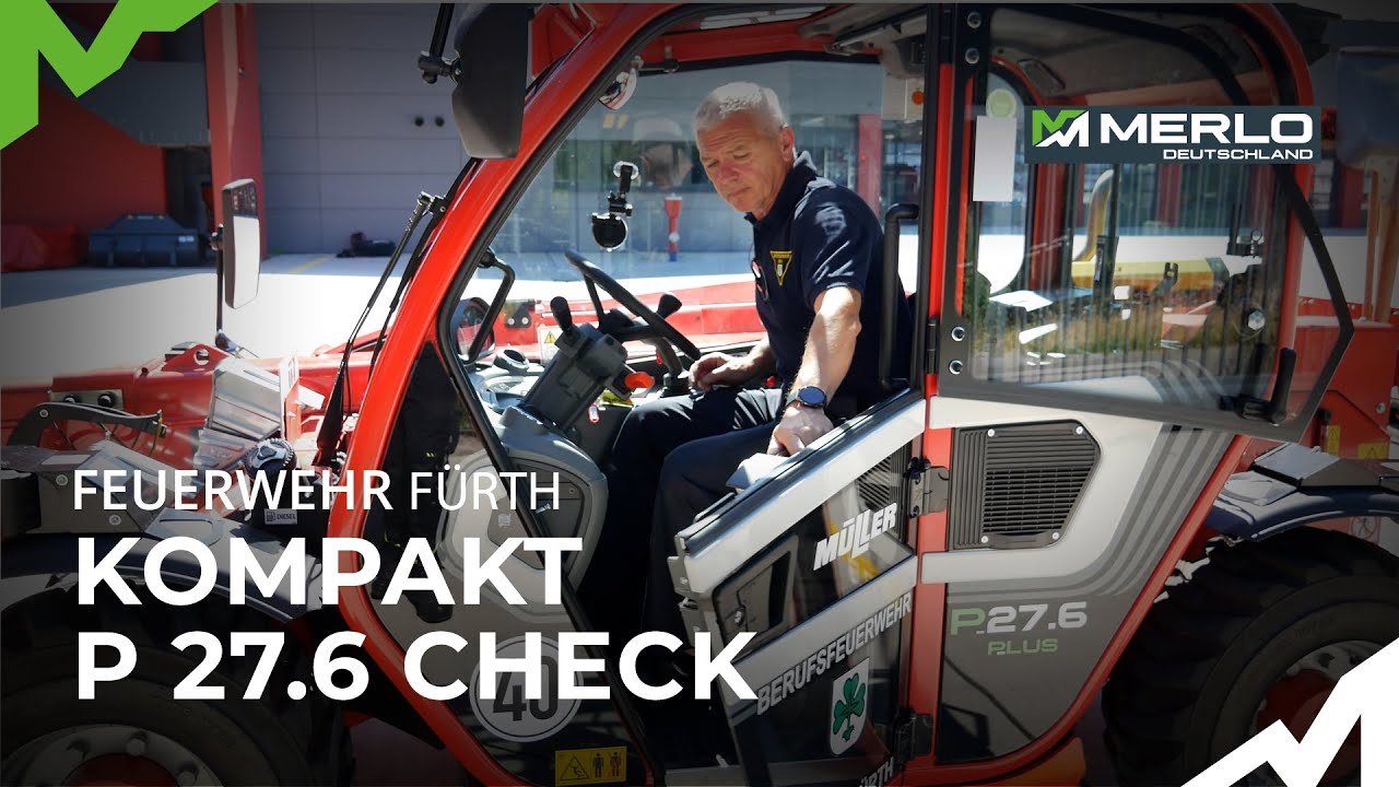 Feuerwehr Teleskoplader als Alleskönner 🧑‍🚒 Mit Merlo Autos umparken, Arbeitskorb, Stapeln und mehr!