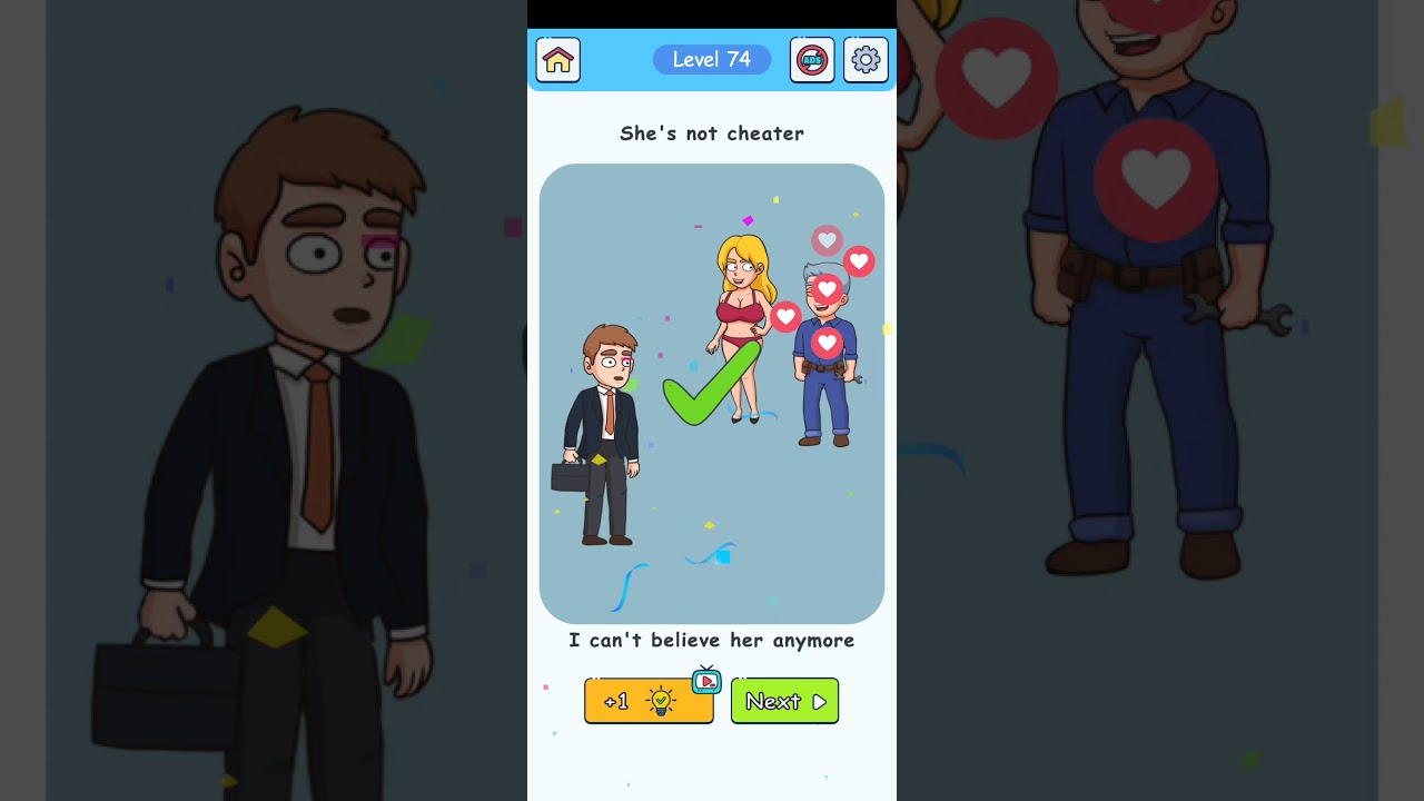Brain Crush Level 74 | Brain Crush She's not cheater