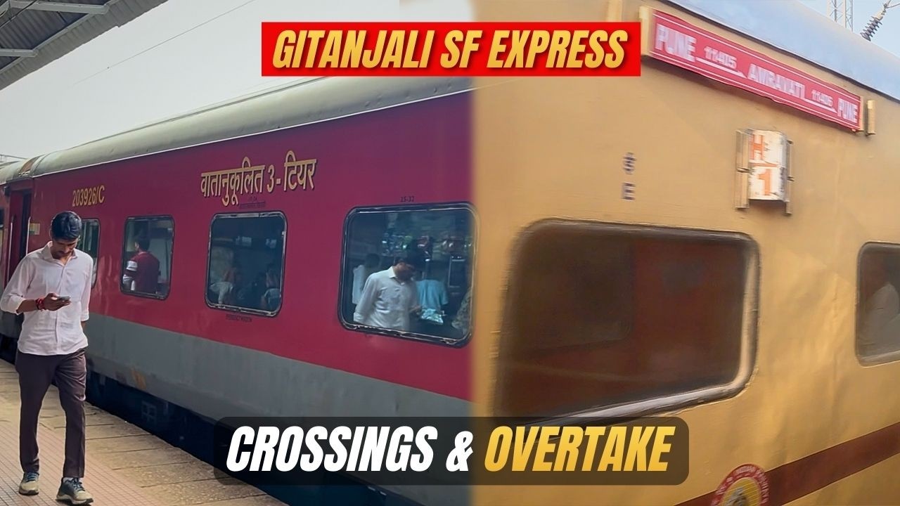 12859 Gitanjali Express 3AC Journey | Overtake & Fast Crossings | Shegaon To Wardha