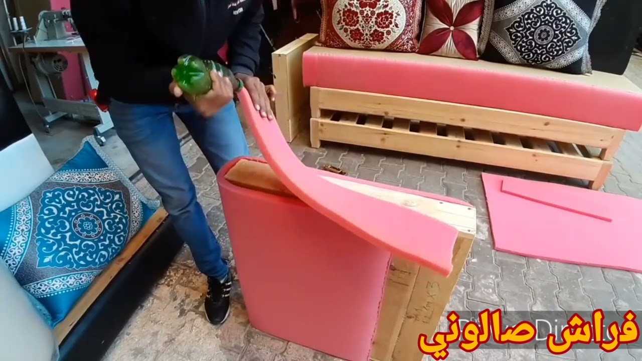 طريقة صنع سداري مغلف بالجلد + التكاية 💯 المراحلة كاملة سهلة جرب بنفسك 😍