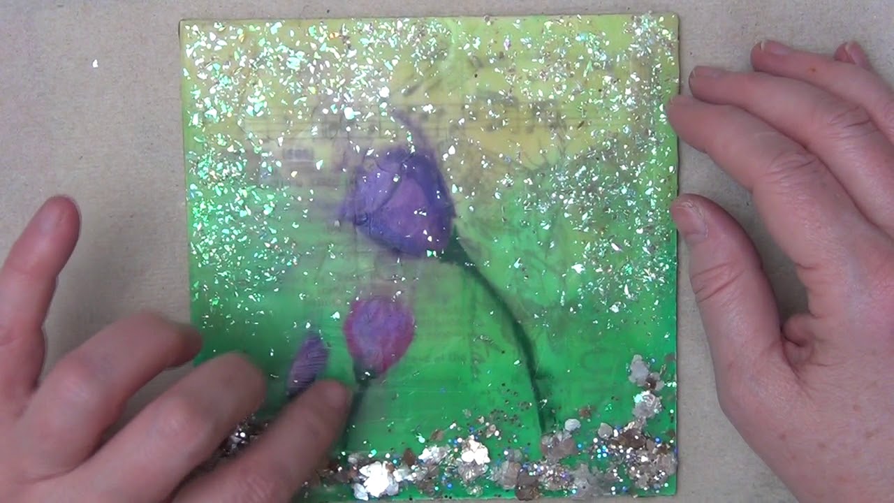 Encaustic:  pastel flowers that paint themselves!