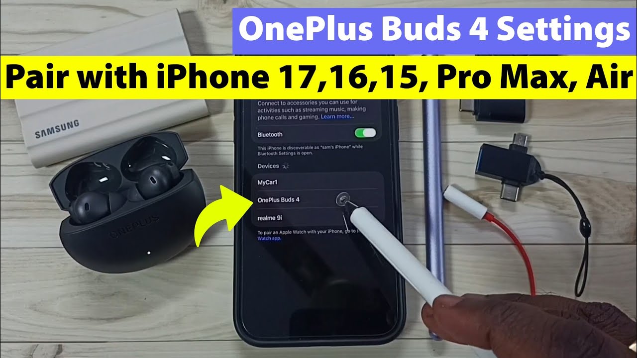 Наушники OnePlus Buds 4 | Как подключить к iPhone 17, 16, 15, Pro Max, Air