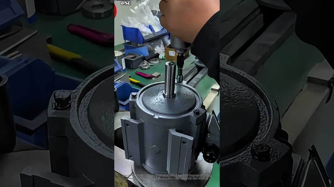 Watch a Horizontal Long-Shaft Motor Come Together Step by Step ⚙️🔥