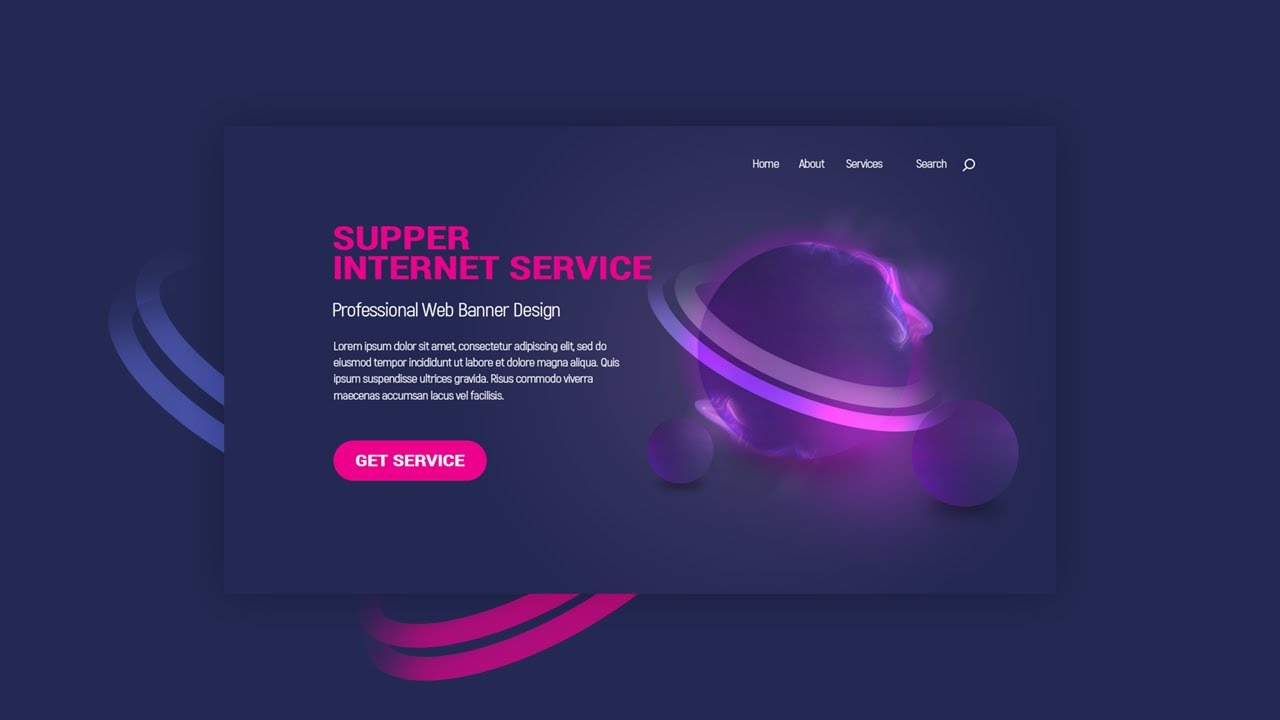 Standard Website Hero Banner Design | Photoshop Cc Tutorial