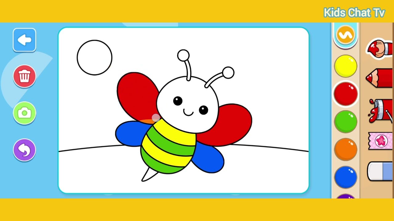 Butterfly Drawing Video For Kids By Kids Chat Tv. Part - 2