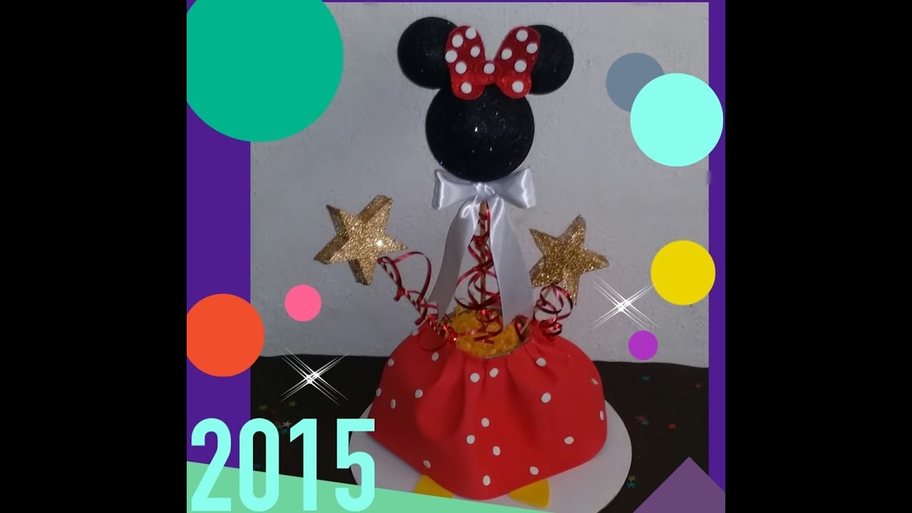 DIY CENTRO DE MESA DE MINNIE  MOUSE