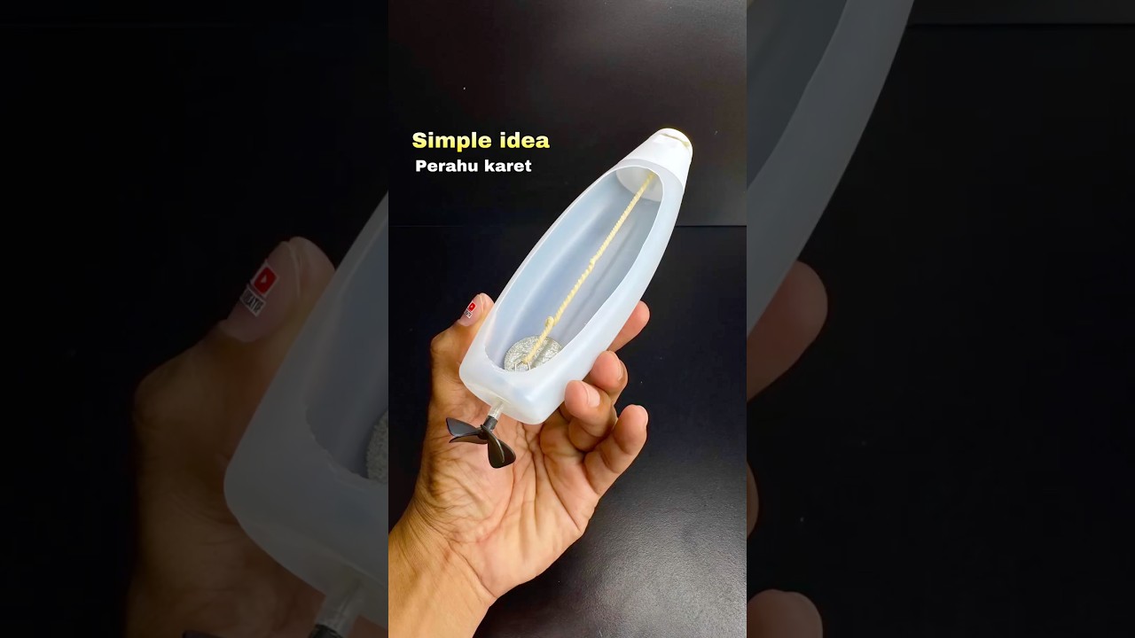 diy Rubber powered boat | mainan mudah 