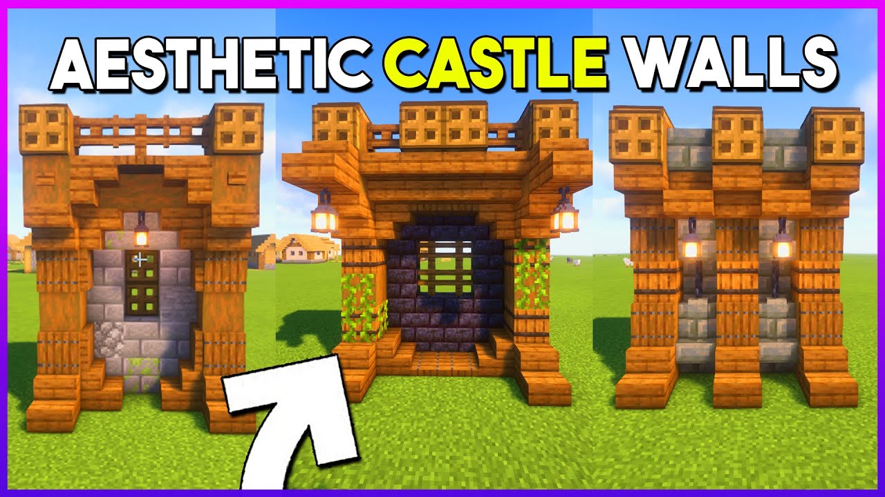 3 Easy New Castle Wall Designs Minecraft 