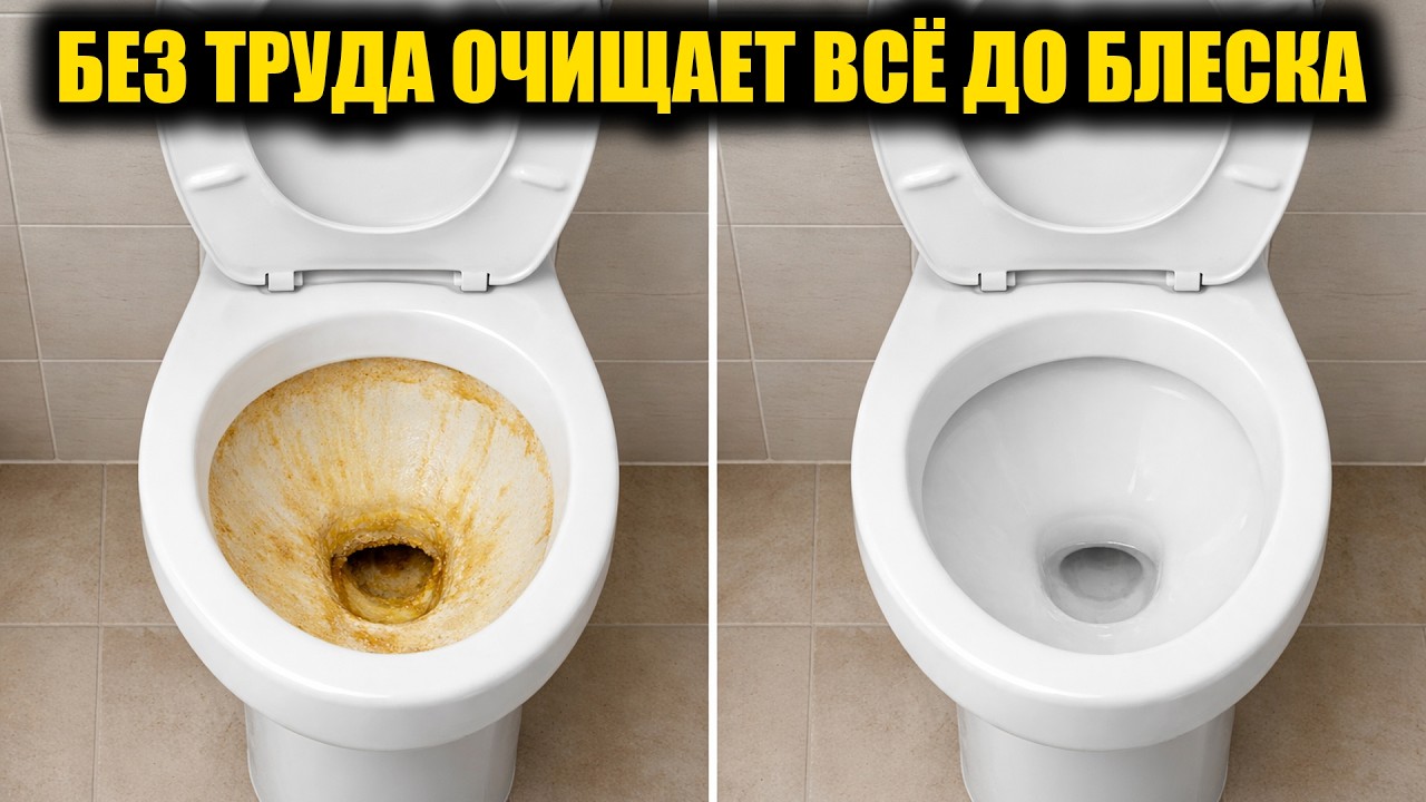 1 Минута и унитаз как новый! Очищает унитаз от известкового налета и мочевого камня
