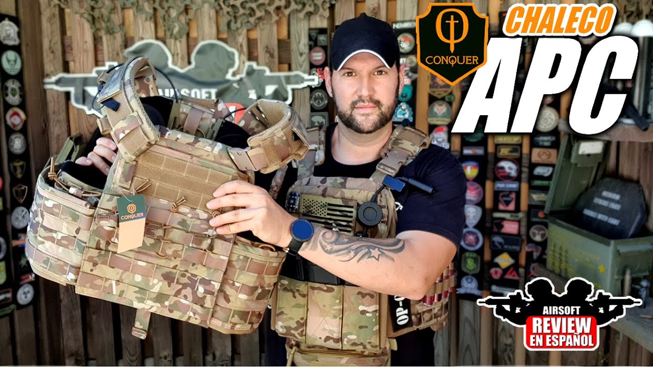 CHALECO Porta Placas  APC Full Set de ⚔🛡 CONQUER TACTICAL 🛡⚔ | Airsoft Review en Español