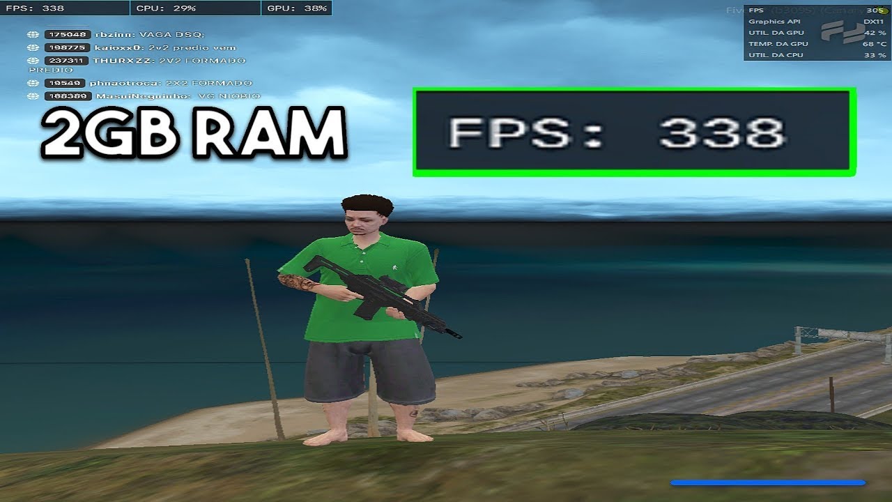 CITIZEN PRA PC FRACO RODANDO COM 2GB RAM! +300FPS FIVEM (GTARP)