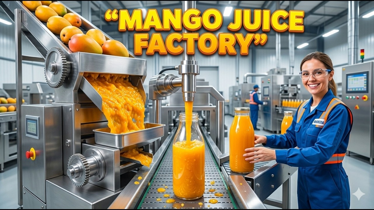 How Mango Juice Is Made in Factory | Full Process.
