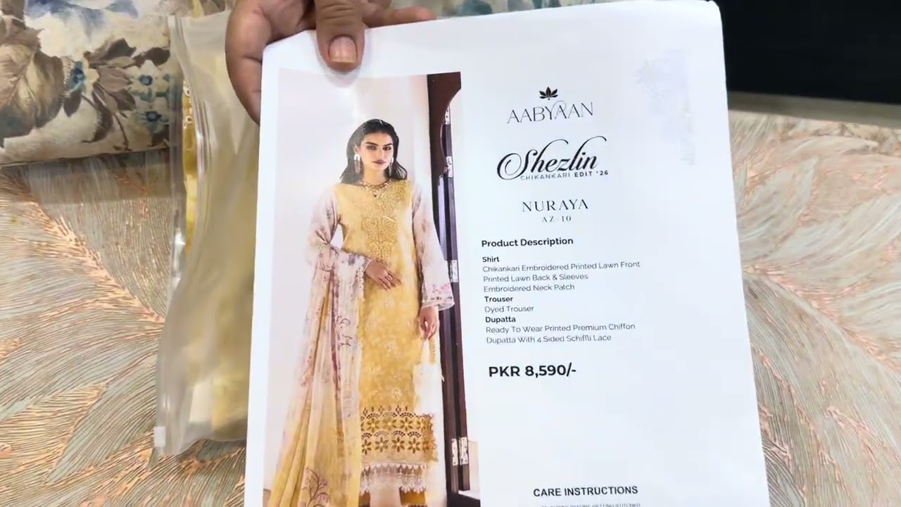Shezlin by Aabyaan, luxe embroidery chikankari lawn-2026