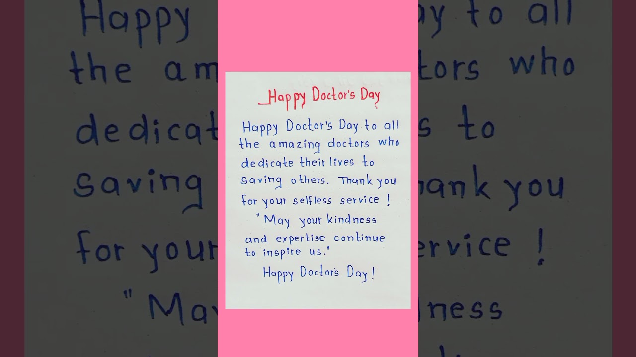 Happy Doctor's Day.